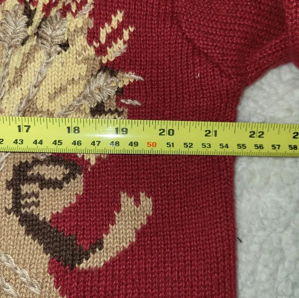 Jantzen Red Floral Patchwork Cardigan Sweater - Picture 4 of 7